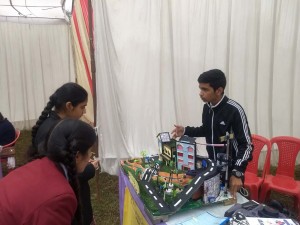 Participant explaining their model on renewable energy