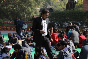 Facilitator Vivek Singh helping students